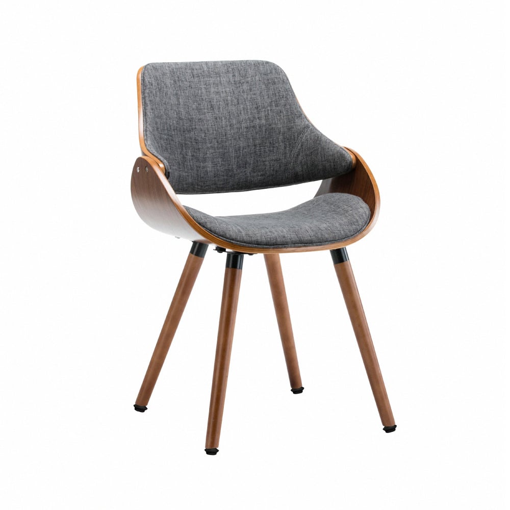 Ingrid英格莉布面曲木餐椅-灰色