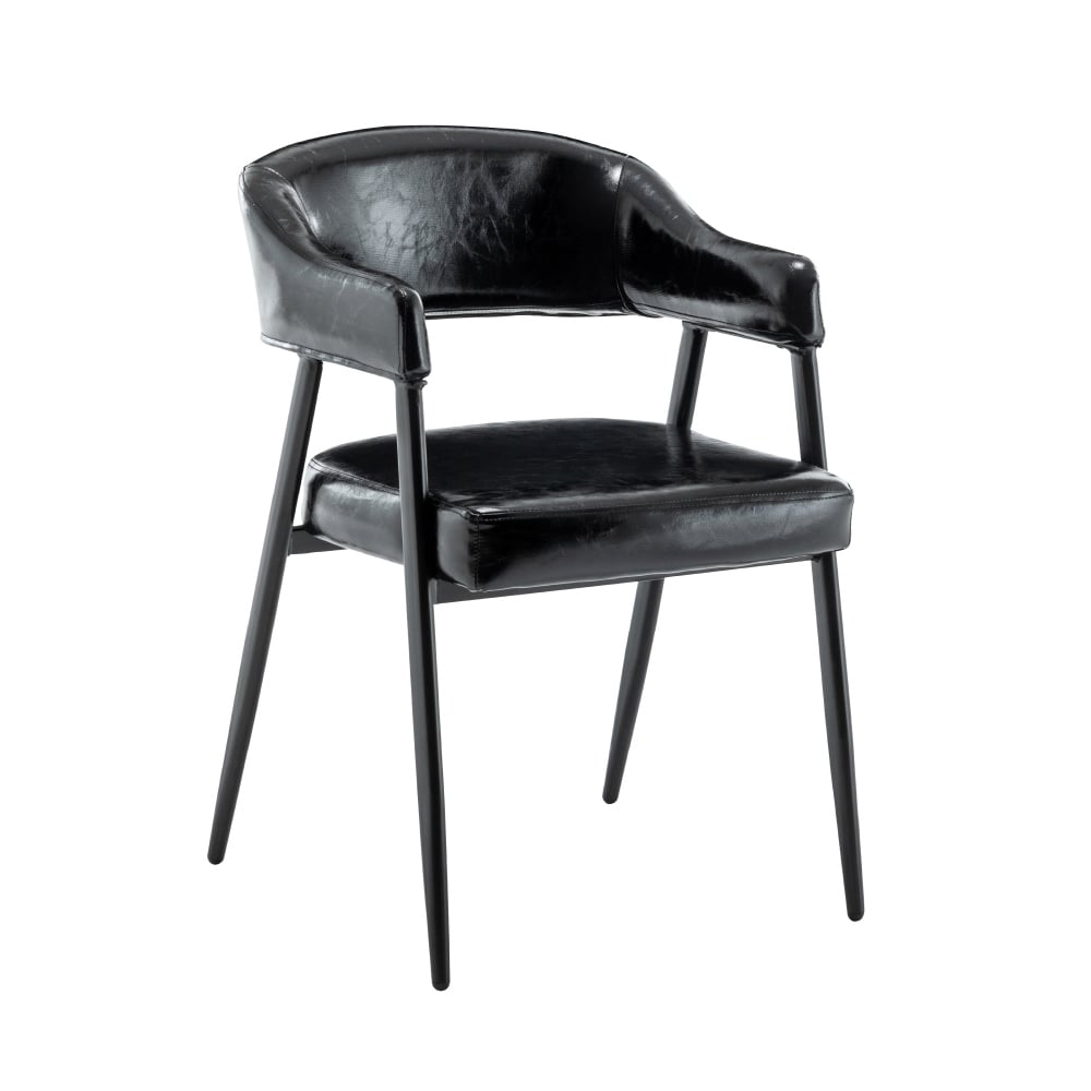 Tori托里PU金屬黑腳A字休閒餐椅-兩色可選