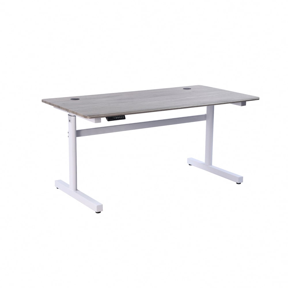 一片式鴨嘴斜沿雙節USB電動記憶升降桌-寬150cm-兩色可選