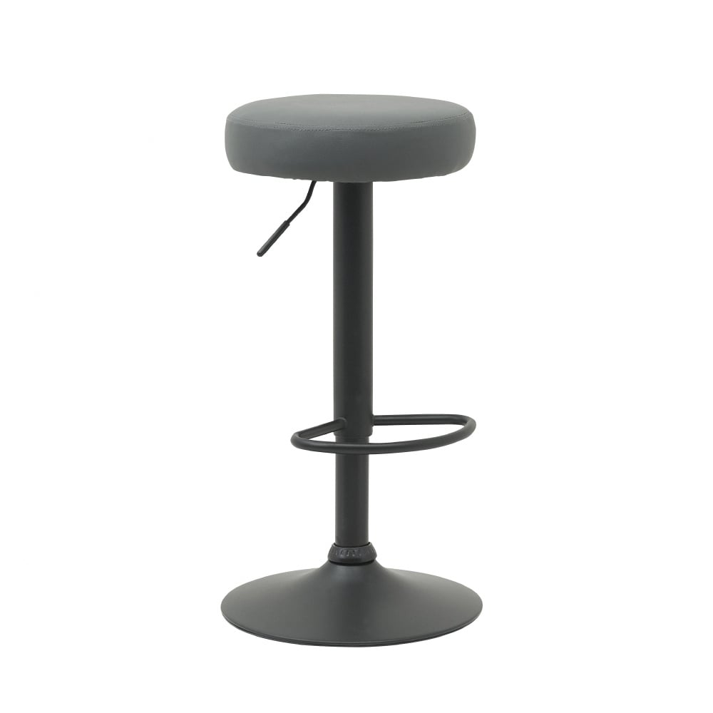 Colton克爾頓PU面黑腳可調式圓凳吧檯椅-三色可選
