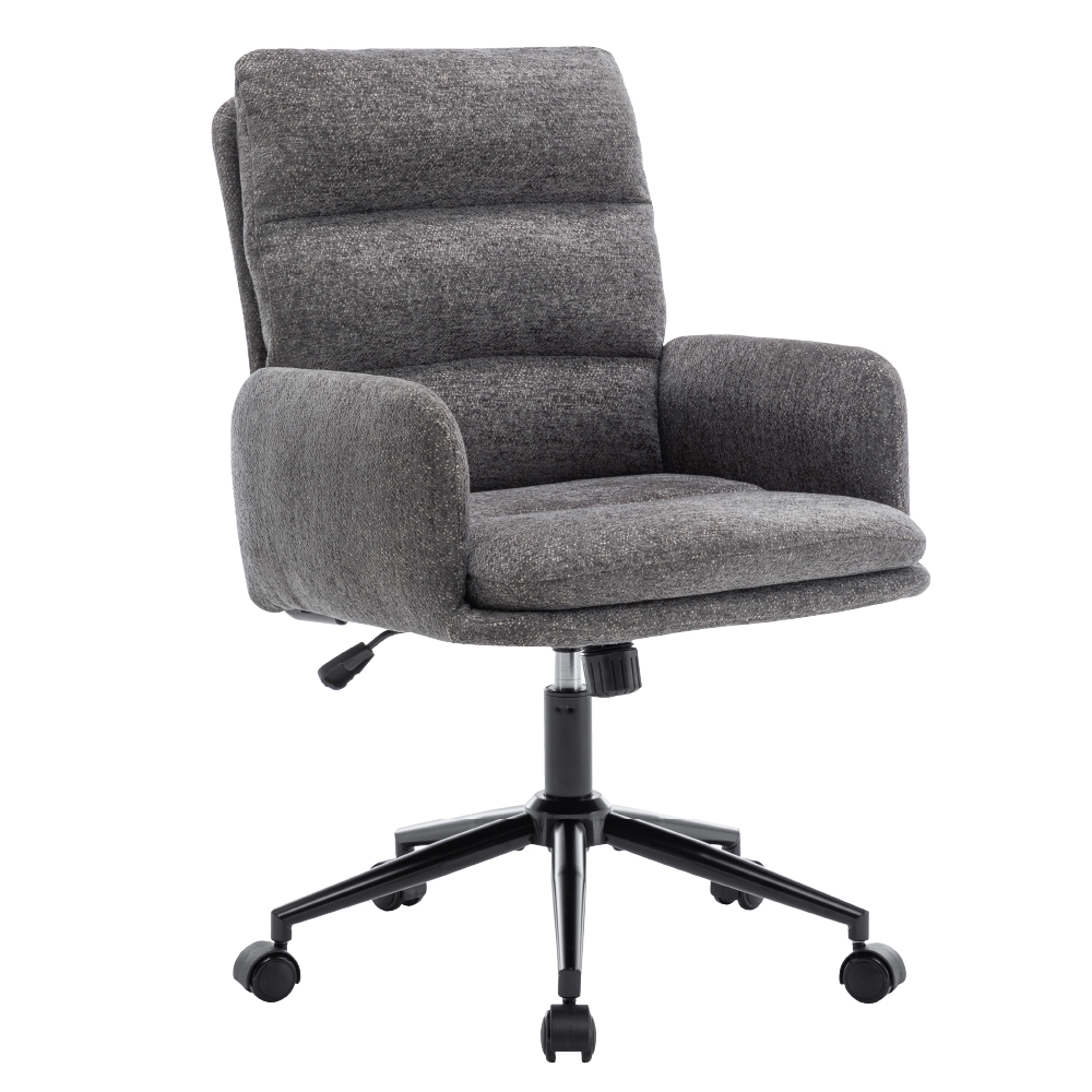 菲雅布面橫紋高背扶手電腦椅-三色可選