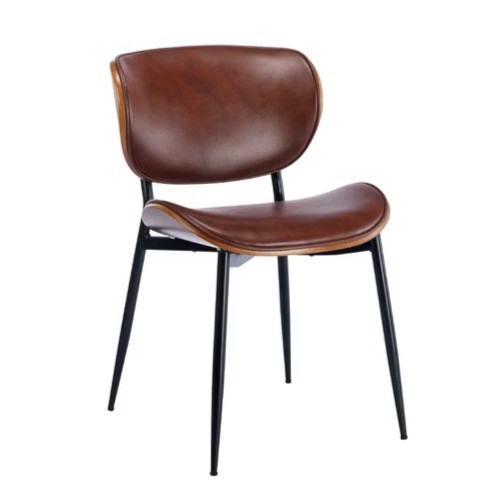 Adrian亞德里安PU面曲木簡約休閒餐椅-三色可選