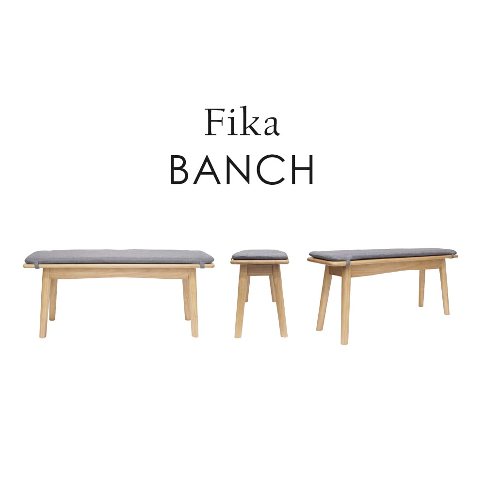 Fika悠享寬102附布面軟墊實木長板凳-灰色