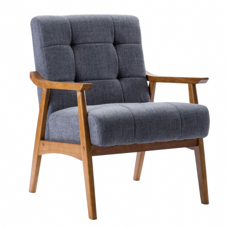 Sharon雪倫拉扣布面厚感實木腳休閒椅-三色可選