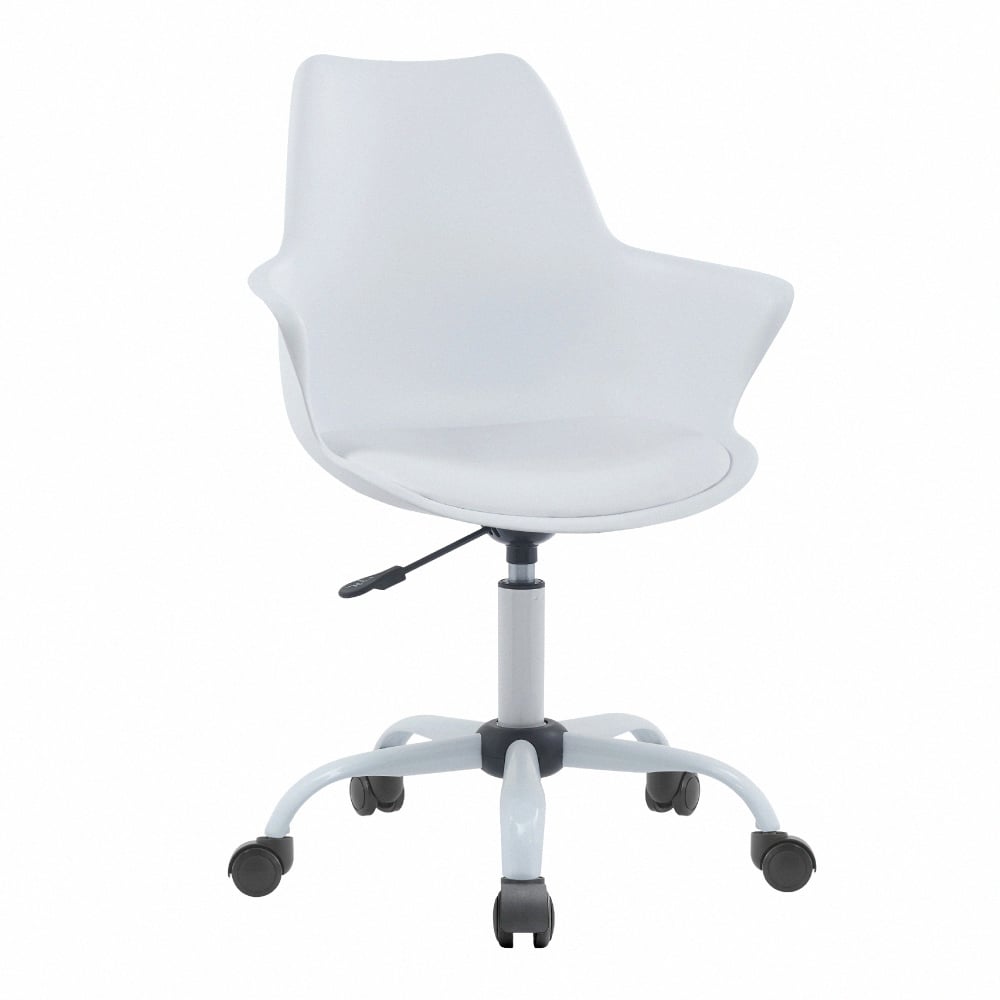 Milo米洛簡約軟墊扶手PP白腳電腦椅-四色可選