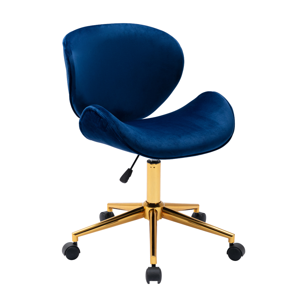 Edith伊迪斯簡約絨布金腳電腦椅-五色可選