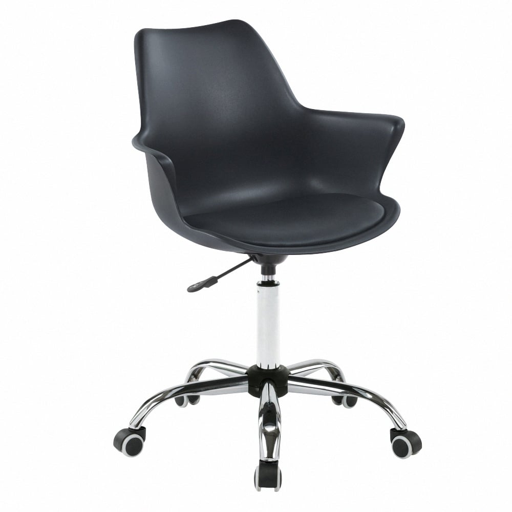 Nate奈特簡約軟墊扶手PP電鍍腳電腦椅-四色可選