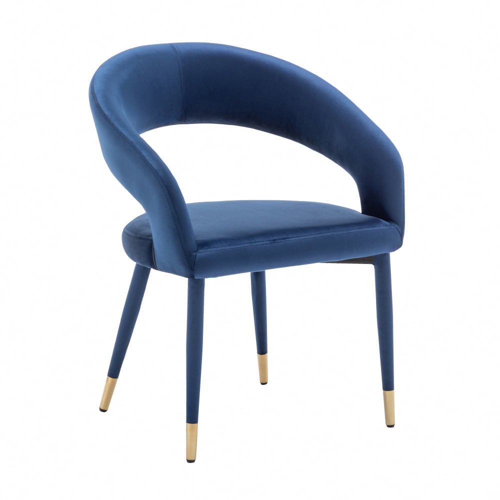 Louis路易斯鏤空高級絨布包金腳休閒餐椅-兩色可選