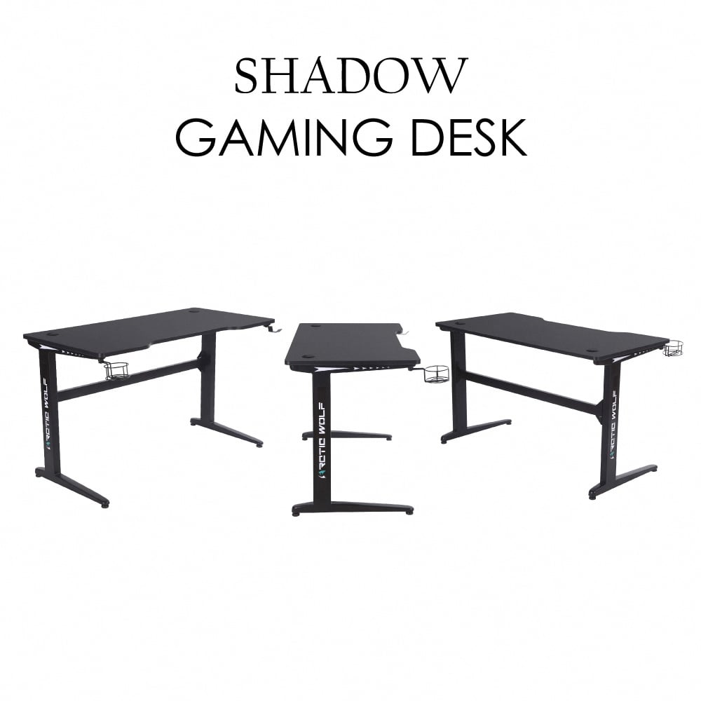 ArcticWolf Shadow暗影碳纖維LED炫光電競桌-黑色