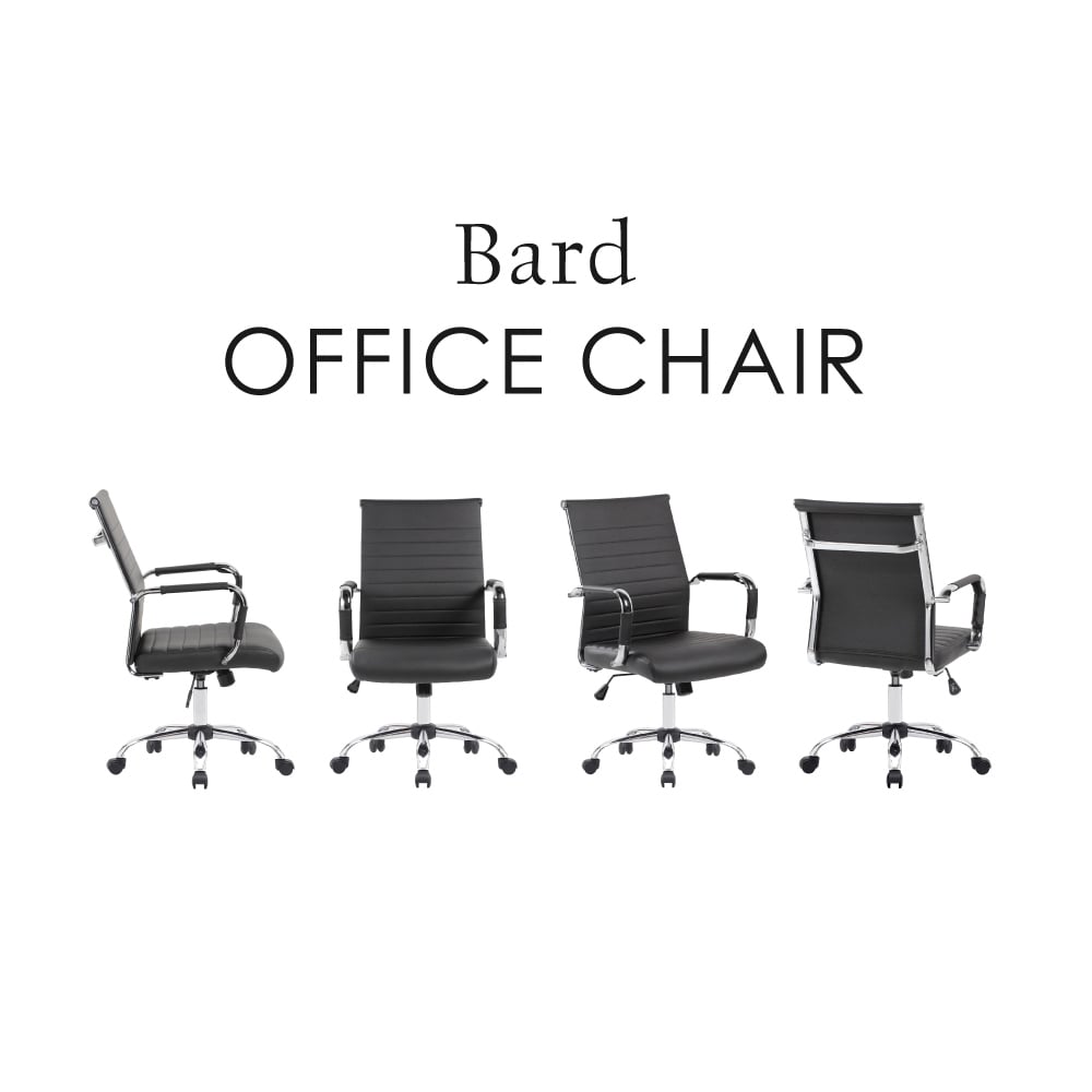 Bard巴德中背厚坐墊扶手可調式電腦椅-黑色