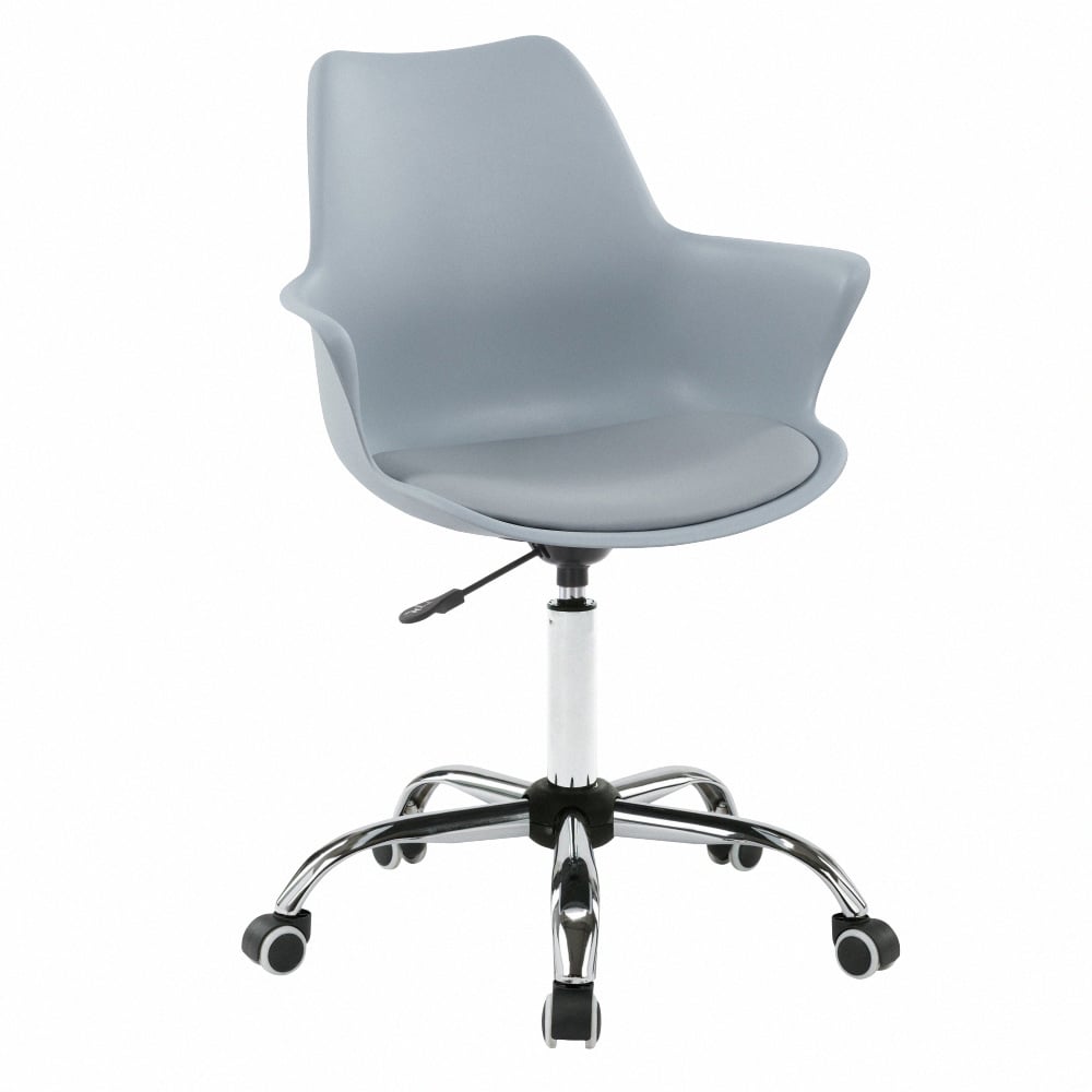 Nate奈特簡約軟墊扶手PP電鍍腳電腦椅-四色可選