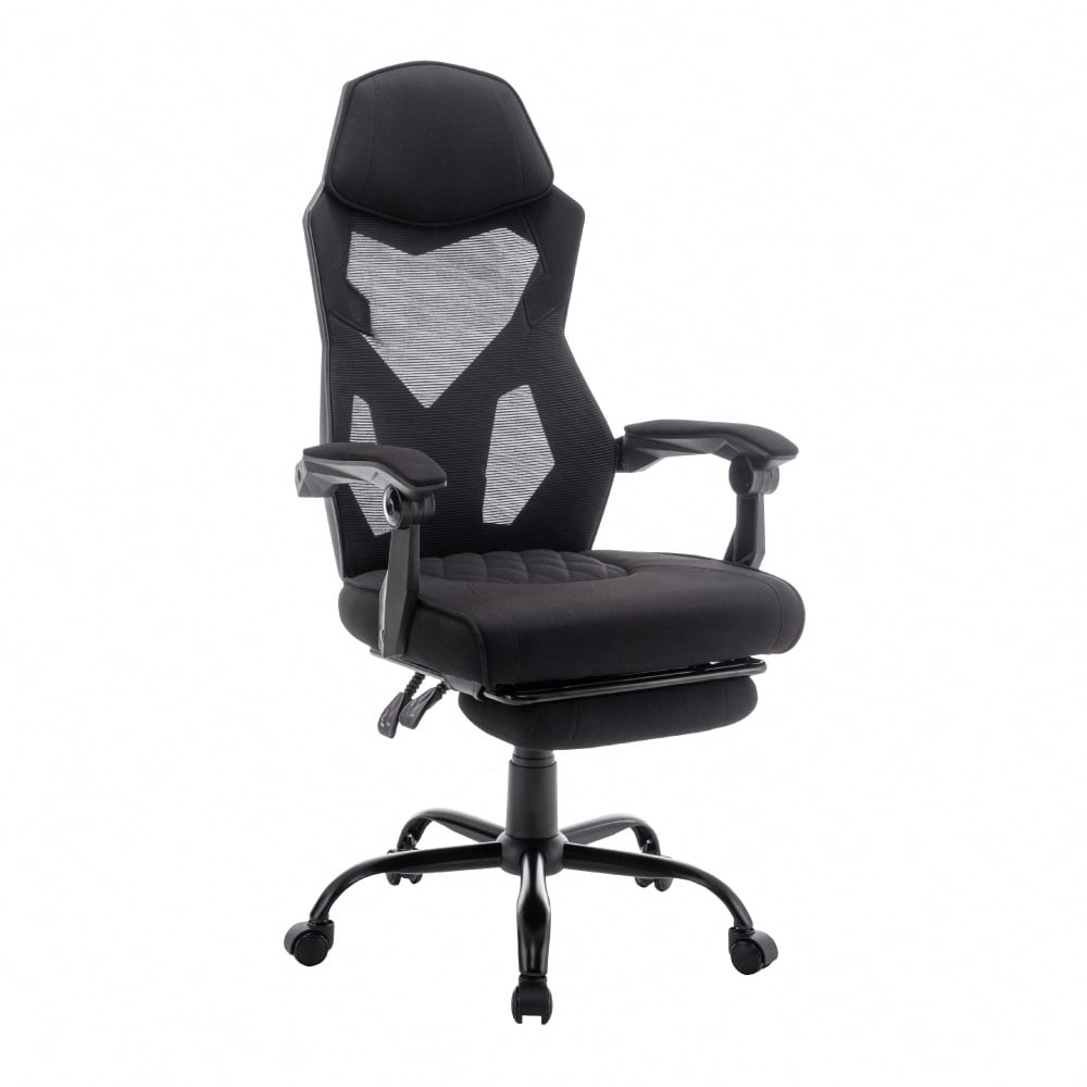 ArcticWolf Ninja忍者網背布面扶手含腳凳金屬腳電競椅-兩色可選