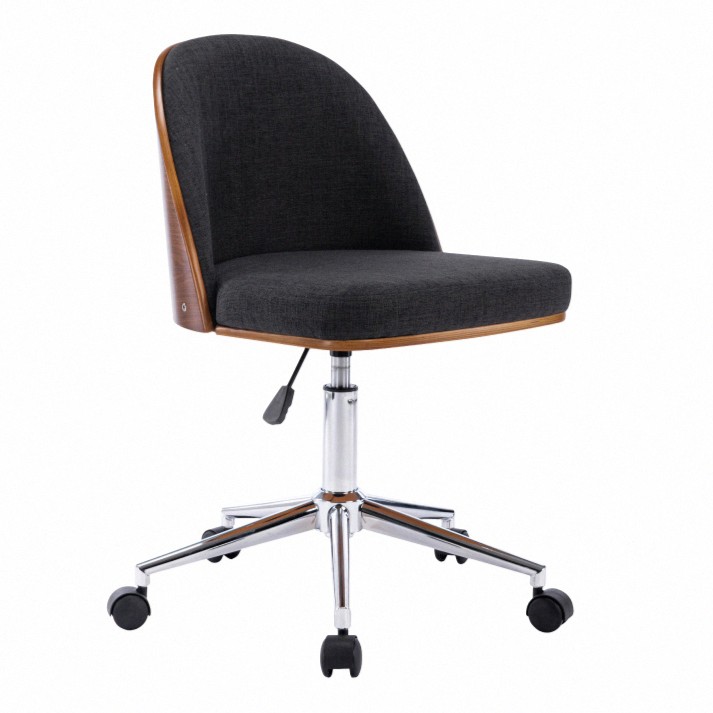 Zack扎克布面雅緻曲木可調式電腦椅-深灰色