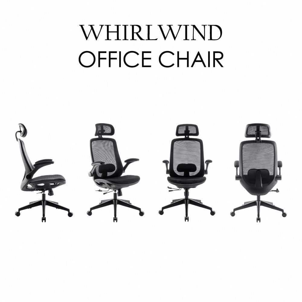Whirlwind旋風全網多功能高背電腦椅-黑色