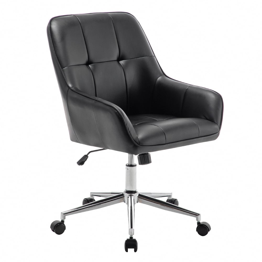 Evone伊凡方格PU面拉扣扶手電腦椅-兩色可選