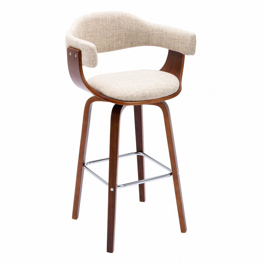 Nelly奈莉布面曲木可旋轉固定吧檯椅-坐高71cm-兩色可選