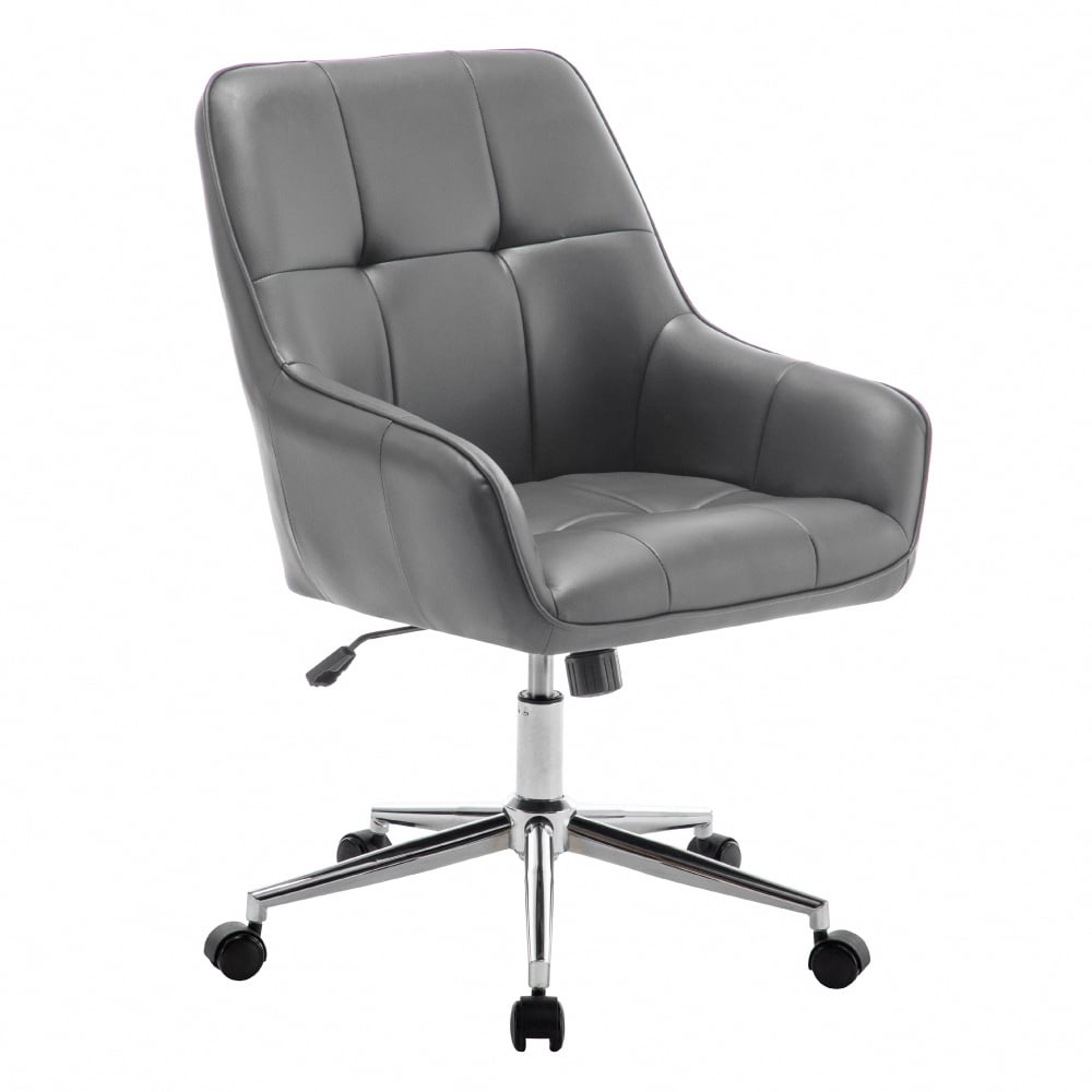 Evone伊凡方格PU面拉扣扶手電腦椅-兩色可選