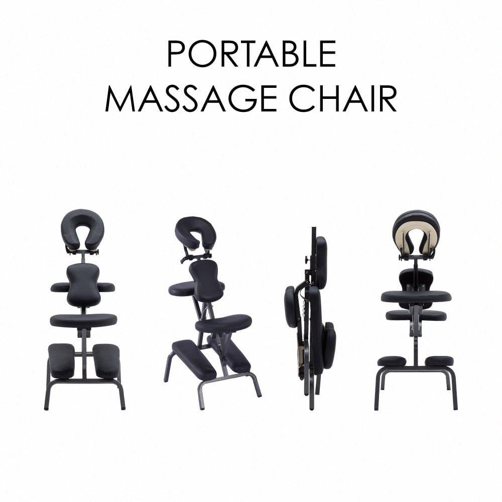Portable便攜式多功能折疊推拿按摩指壓刺青椅-黑色