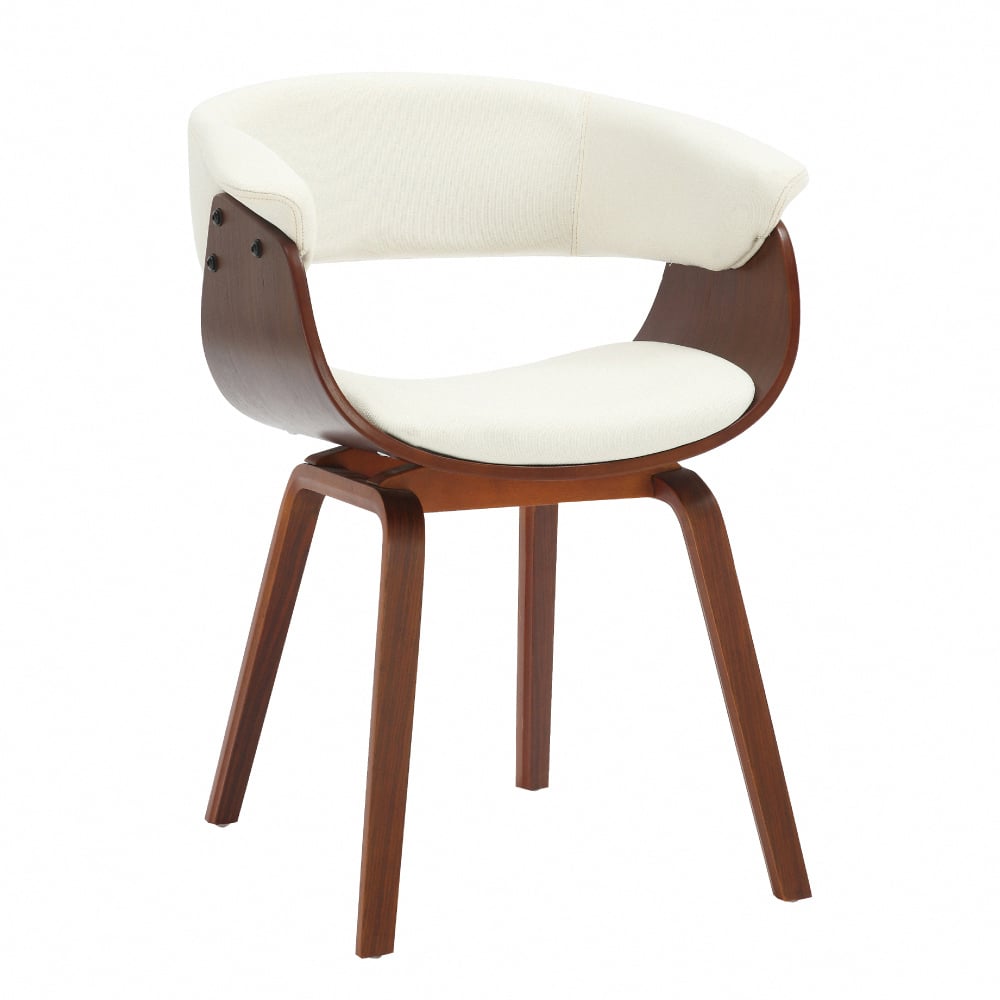 Jeremy捷洛米布面造型扶手曲木休閒餐椅-三色可選