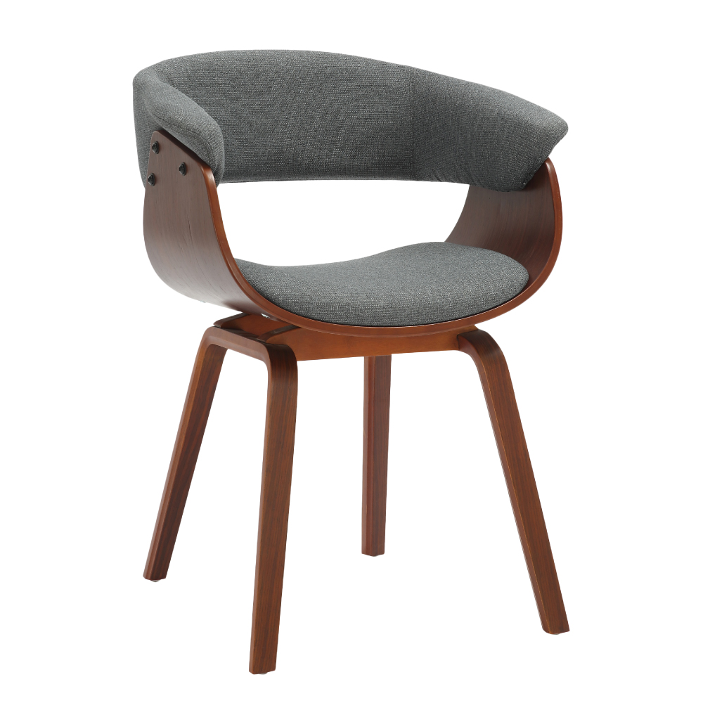 Jeremy捷洛米布面造型扶手曲木休閒餐椅-三色可選