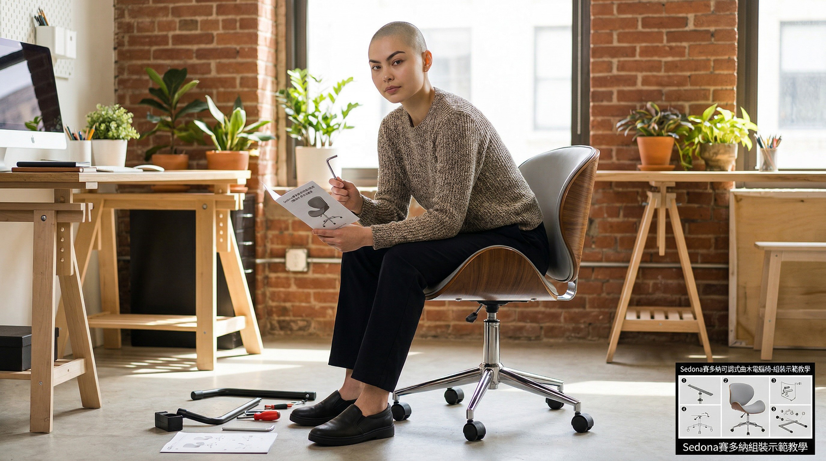 Sedona賽多納可調式曲木電腦椅-組裝示範