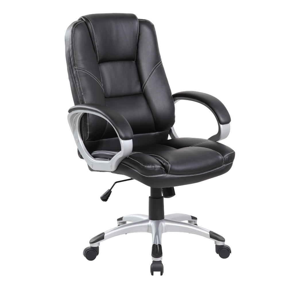 Jarek雅雷克PU面固定扶手電腦椅-黑色