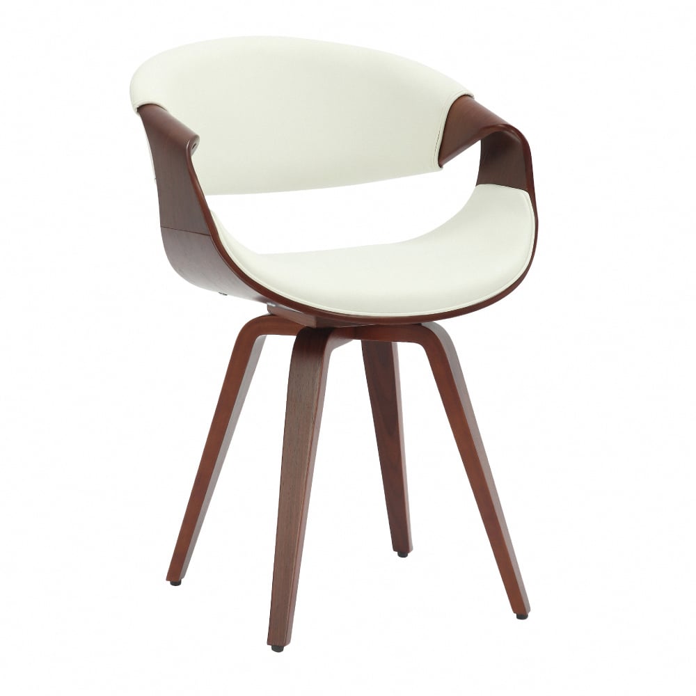 Salome莎洛姆PU面流線曲木休閒餐椅-兩色可選