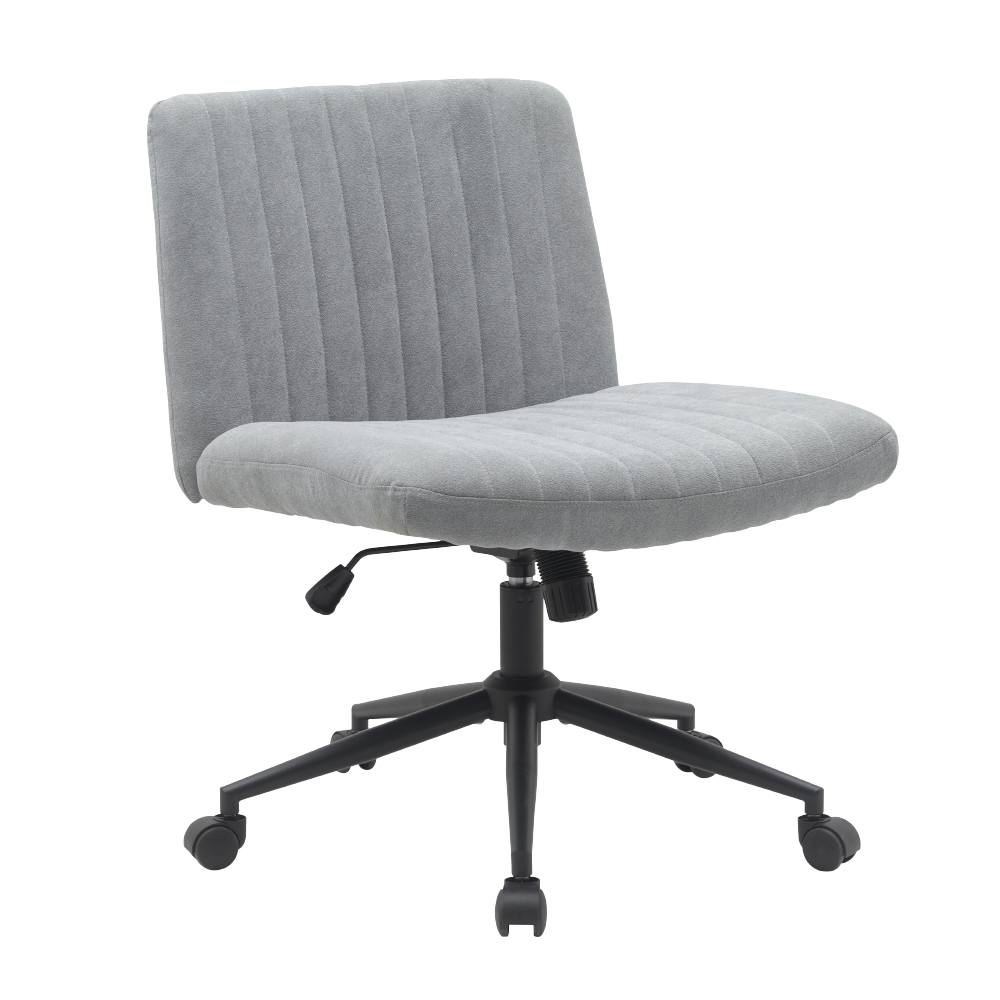 Rhoda羅達布面黑腳可調式盤腿電腦椅-兩色可選