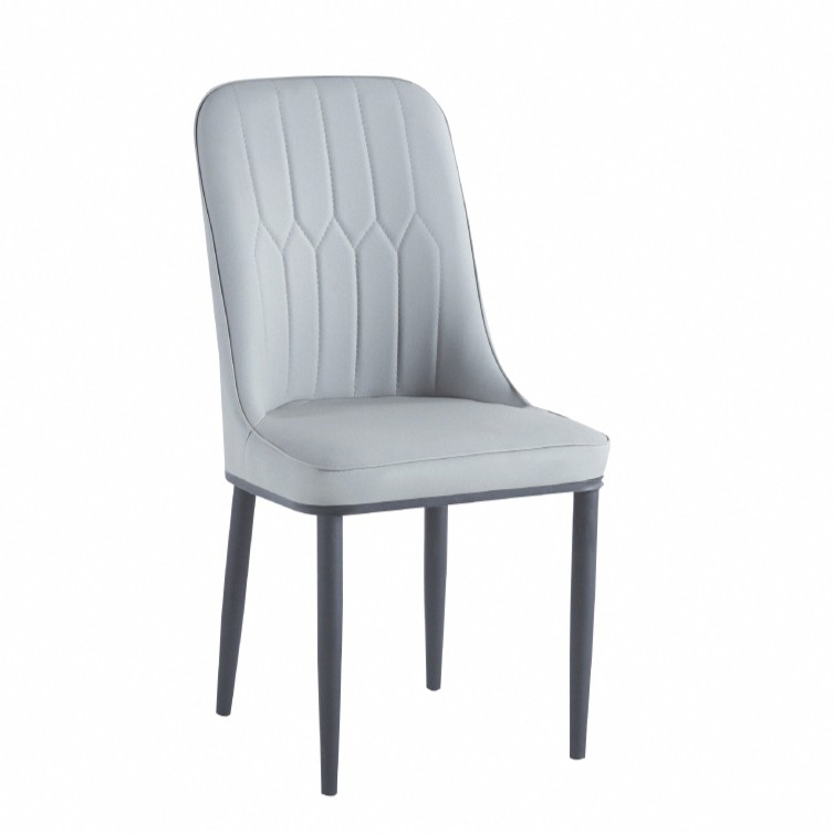 Flash閃電PU簡約黑腳休閒餐椅-兩色可選