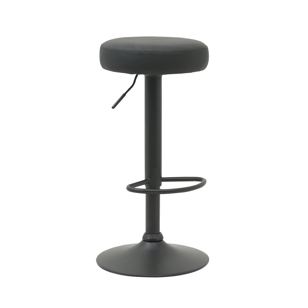 Colton克爾頓PU面黑腳可調式圓凳吧檯椅-三色可選