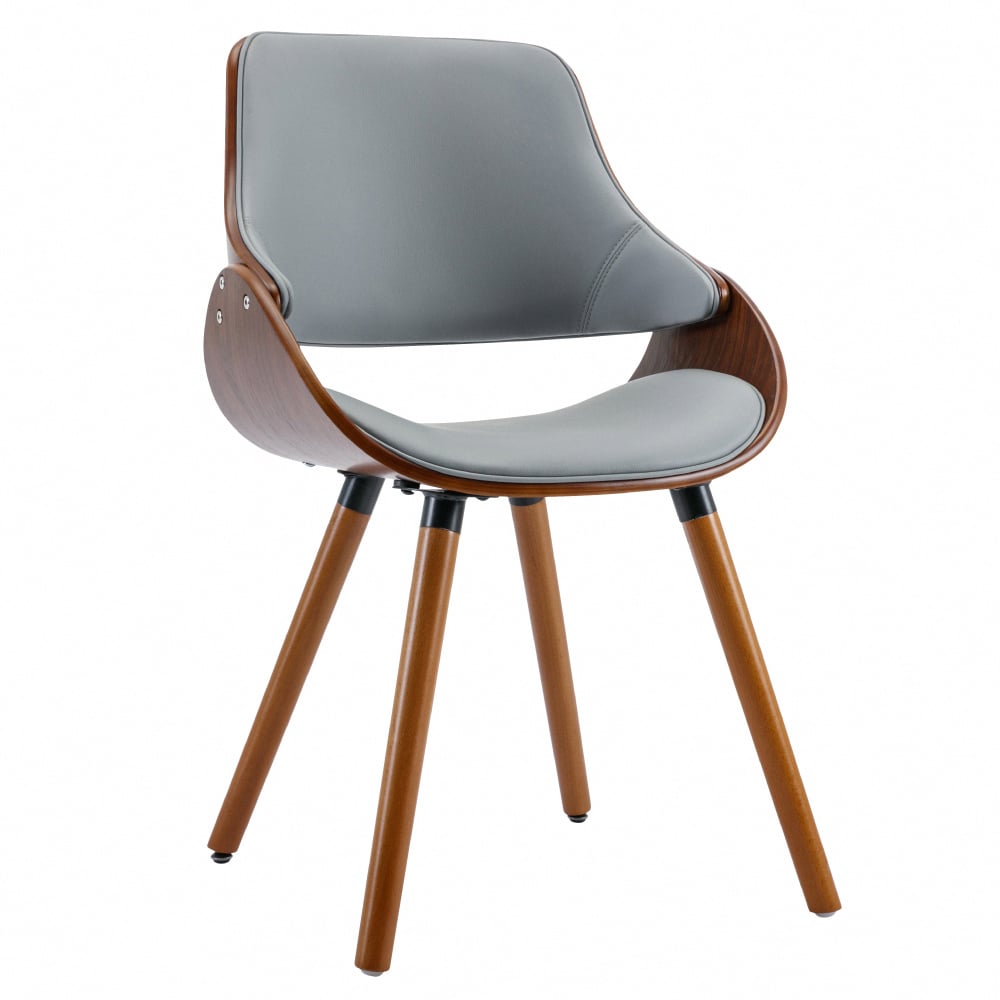 Mattew馬休PU面流線造型曲木餐椅-兩色可選