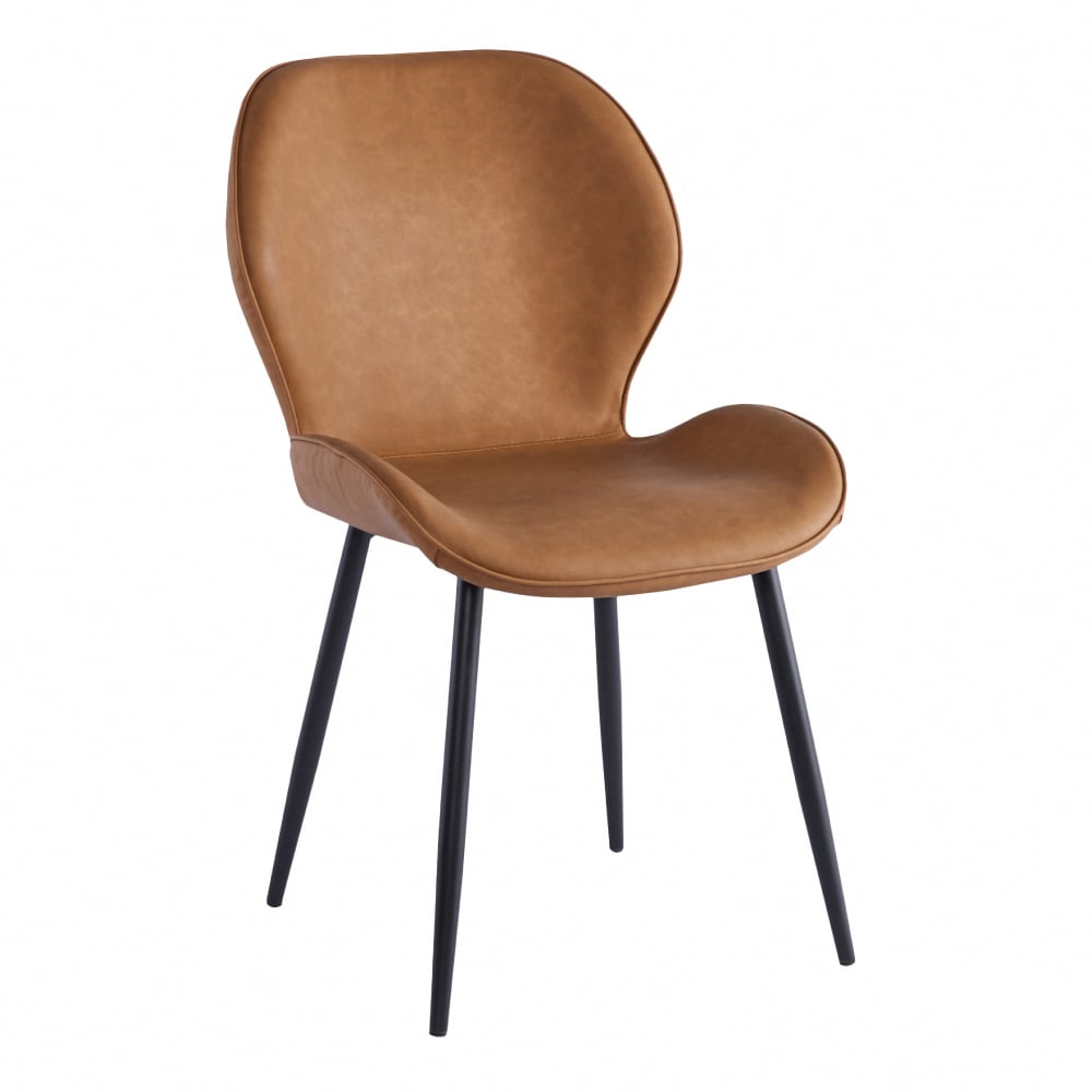 Omar歐瑪PU工業風黑腳休閒餐椅-兩色可選