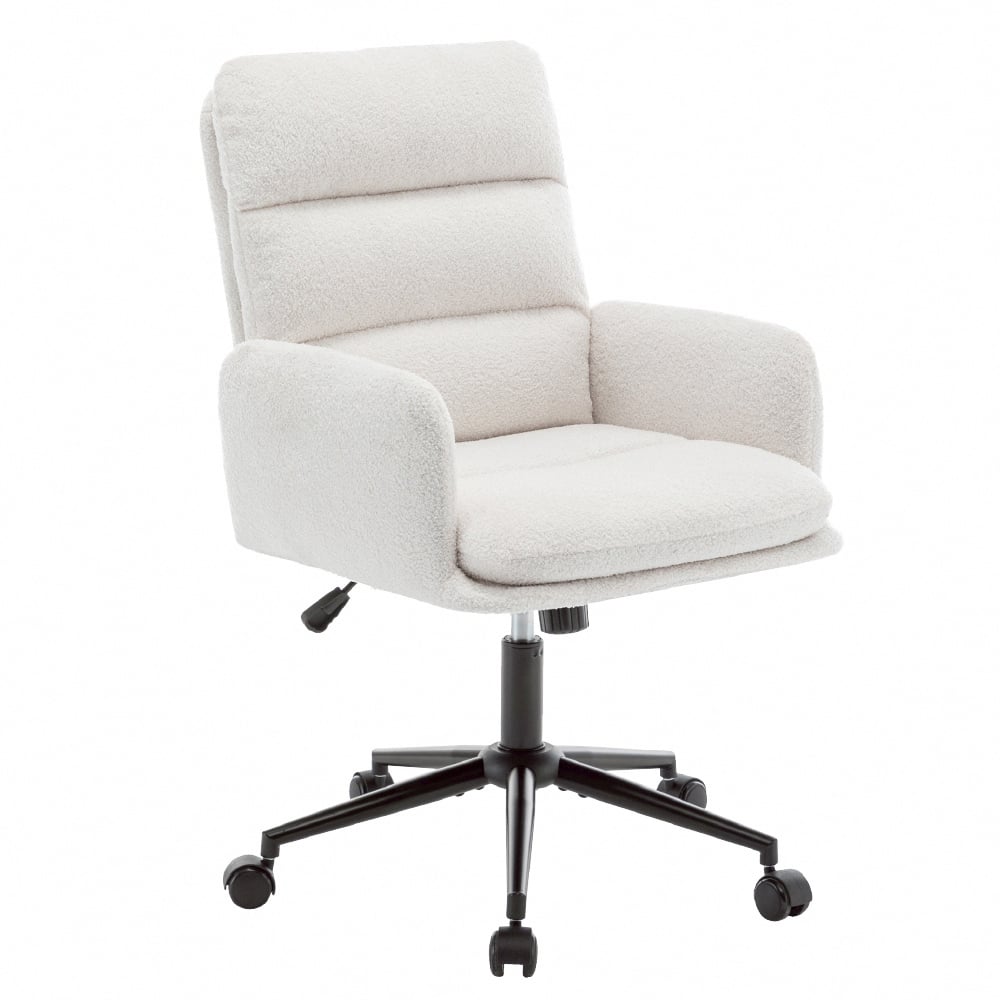 菲柔泰迪絨布橫紋高背扶手電腦椅-四色可選