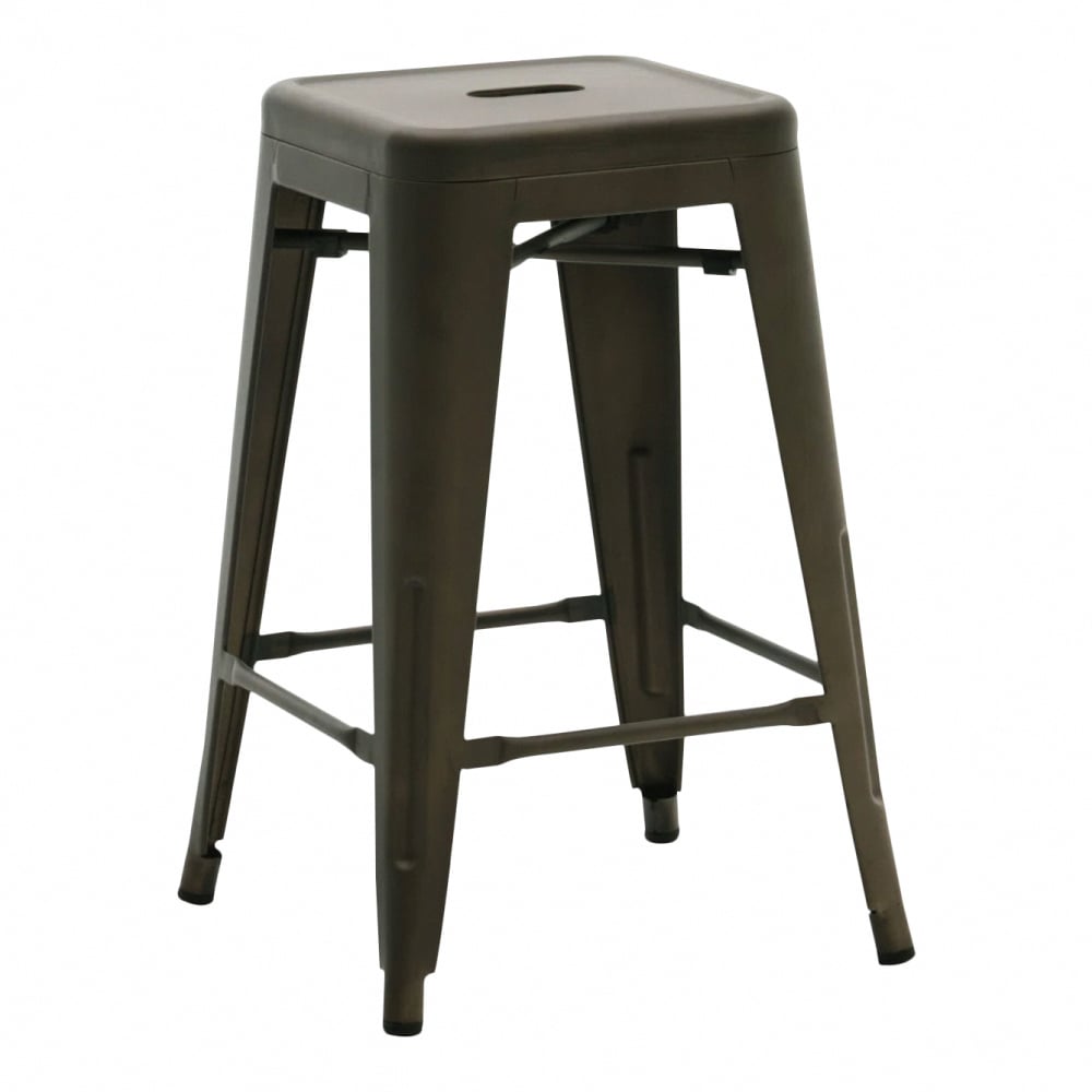 Vali瓦力工業風可堆疊金屬吧檯椅-高61cm