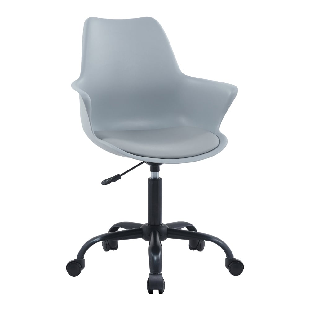 Axe埃克斯簡約軟墊扶手PP黑腳電腦椅-四色可選