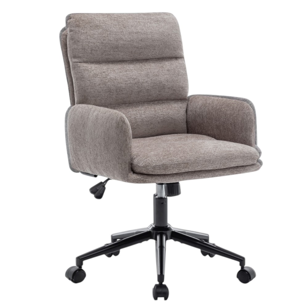 菲雅布面橫紋高背扶手電腦椅-三色可選