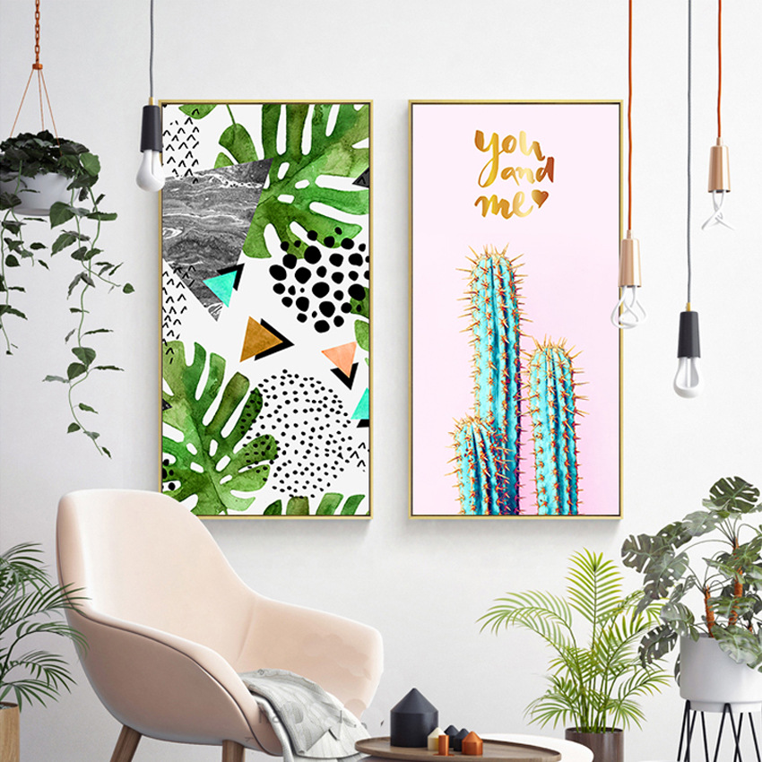 彩清新葉子綠植  特殊長型畫框  3款