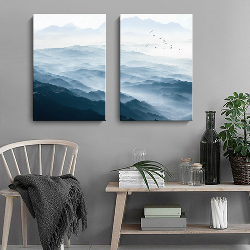 山頂雲海 二連式 兩款 可單幅分開購買