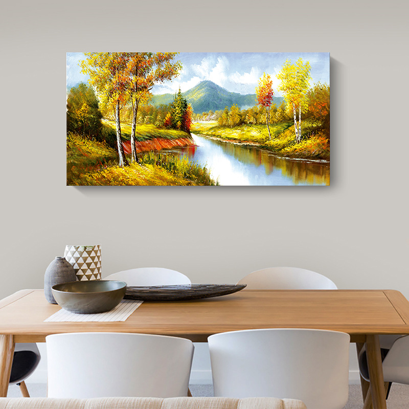 高彩度色系西洋水墨畫  特殊長型畫框  4款