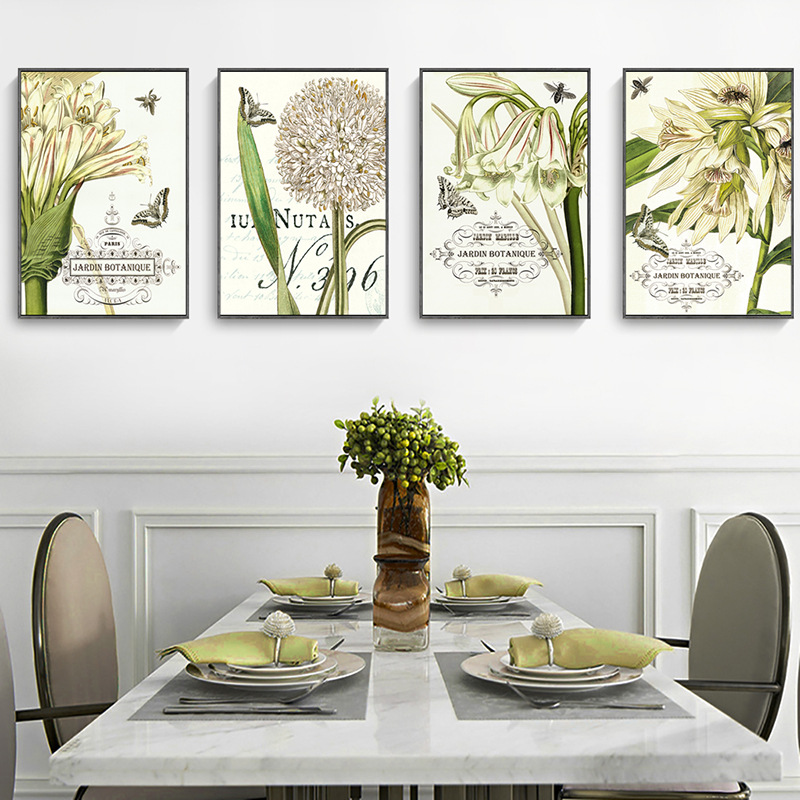 歐式手繪花卉 奶油白色系 四款 浦公英  花