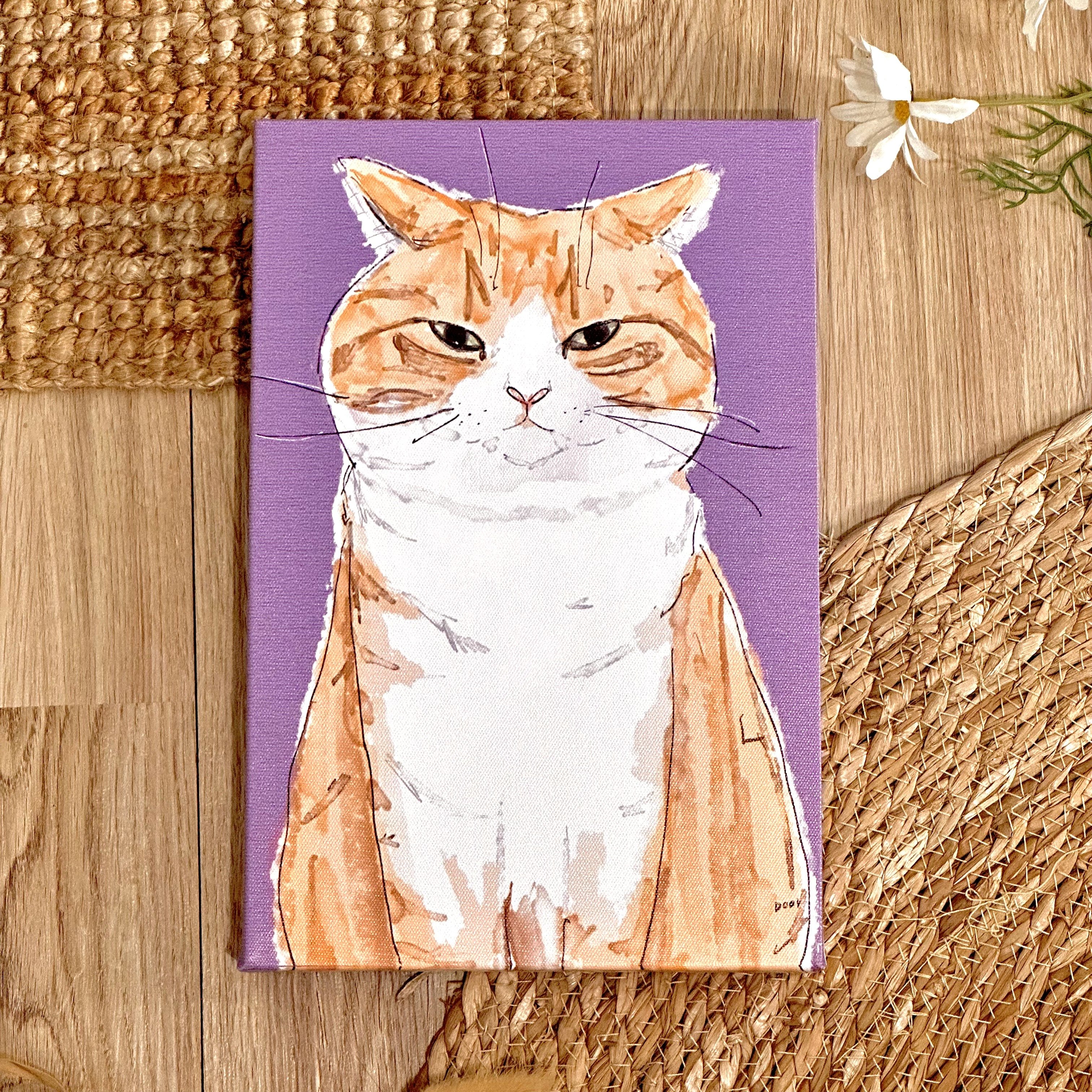 漫德原創-貓系列｜賤賤貓系-飛機耳橘白貓 台灣在地繪師