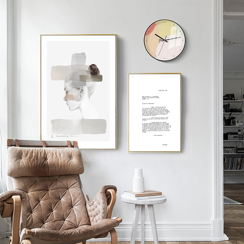 人物抽象藝術 黑白簡約風格 三款