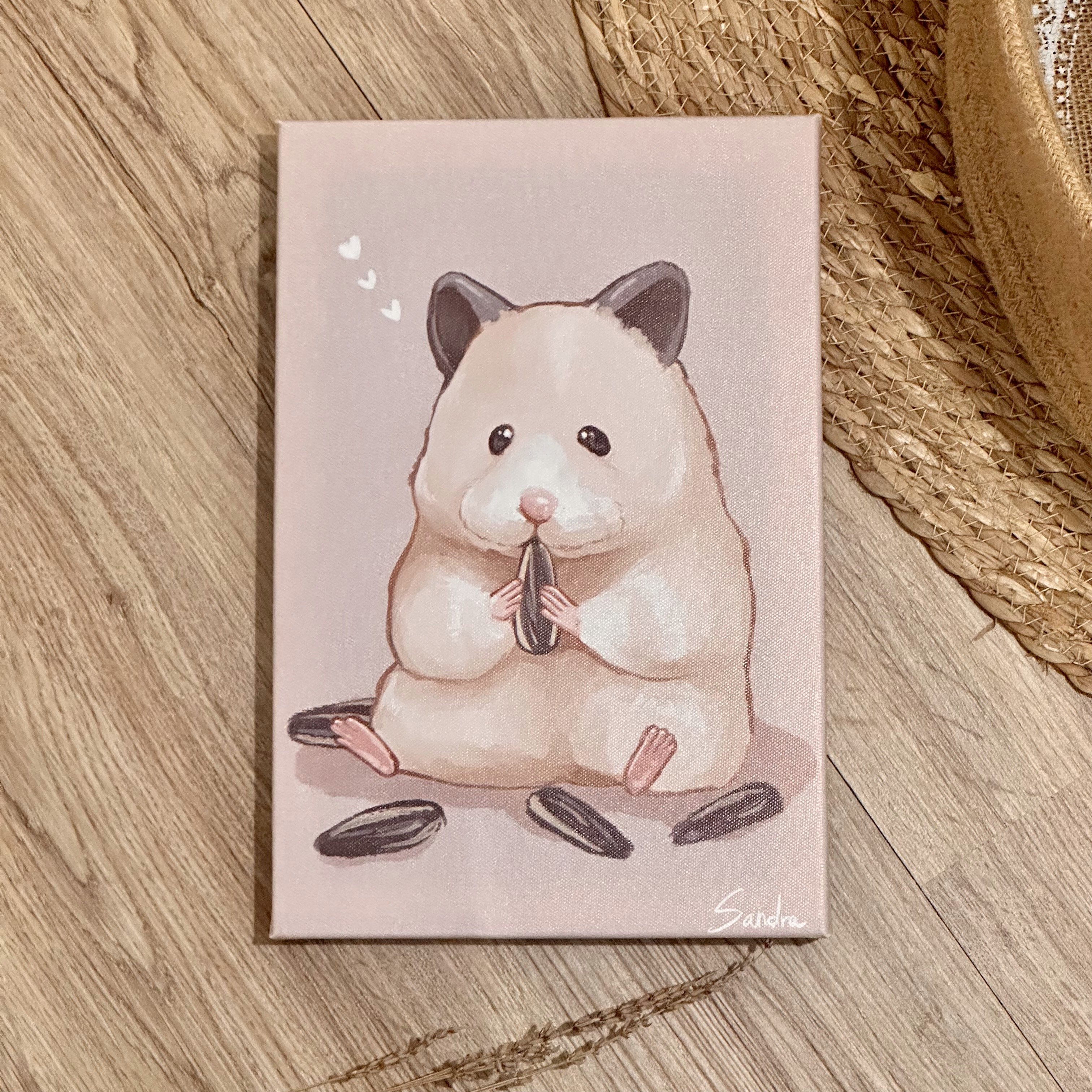 漫德原創-寵物系列｜沈浸葵花籽美食の黃金鼠 台灣在地繪師