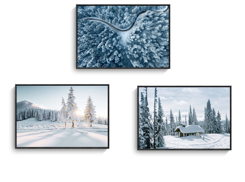 橫式｜簡約雪景冰山冰湖 三款