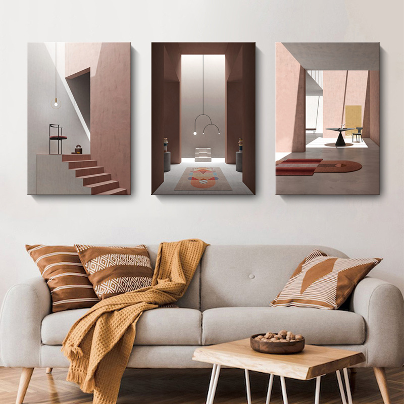 簡約北歐莫蘭迪色 復古立體建築 6款