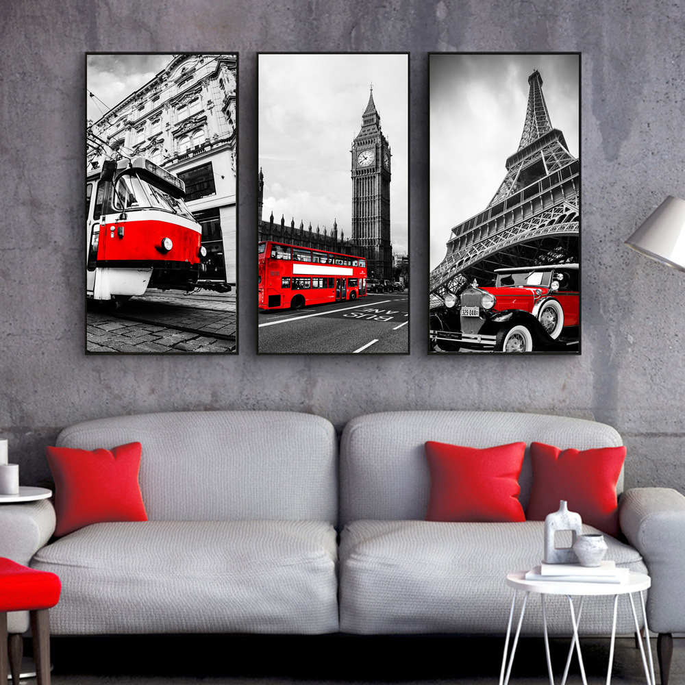 英國街景英式簡約黑白建築風景 四款