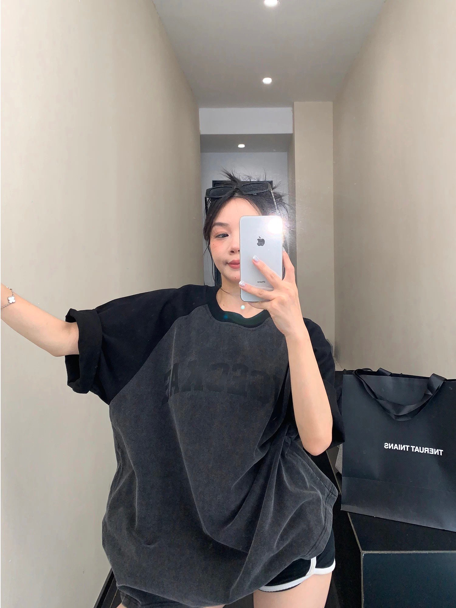 撞色純棉復古短Ｔ