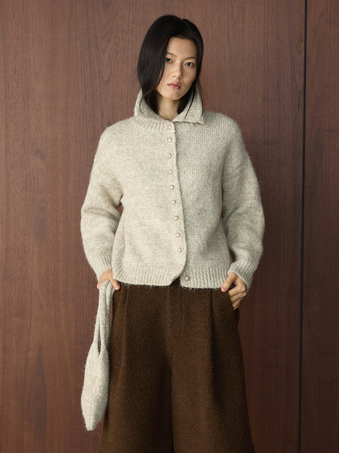 高領付包針織上衣