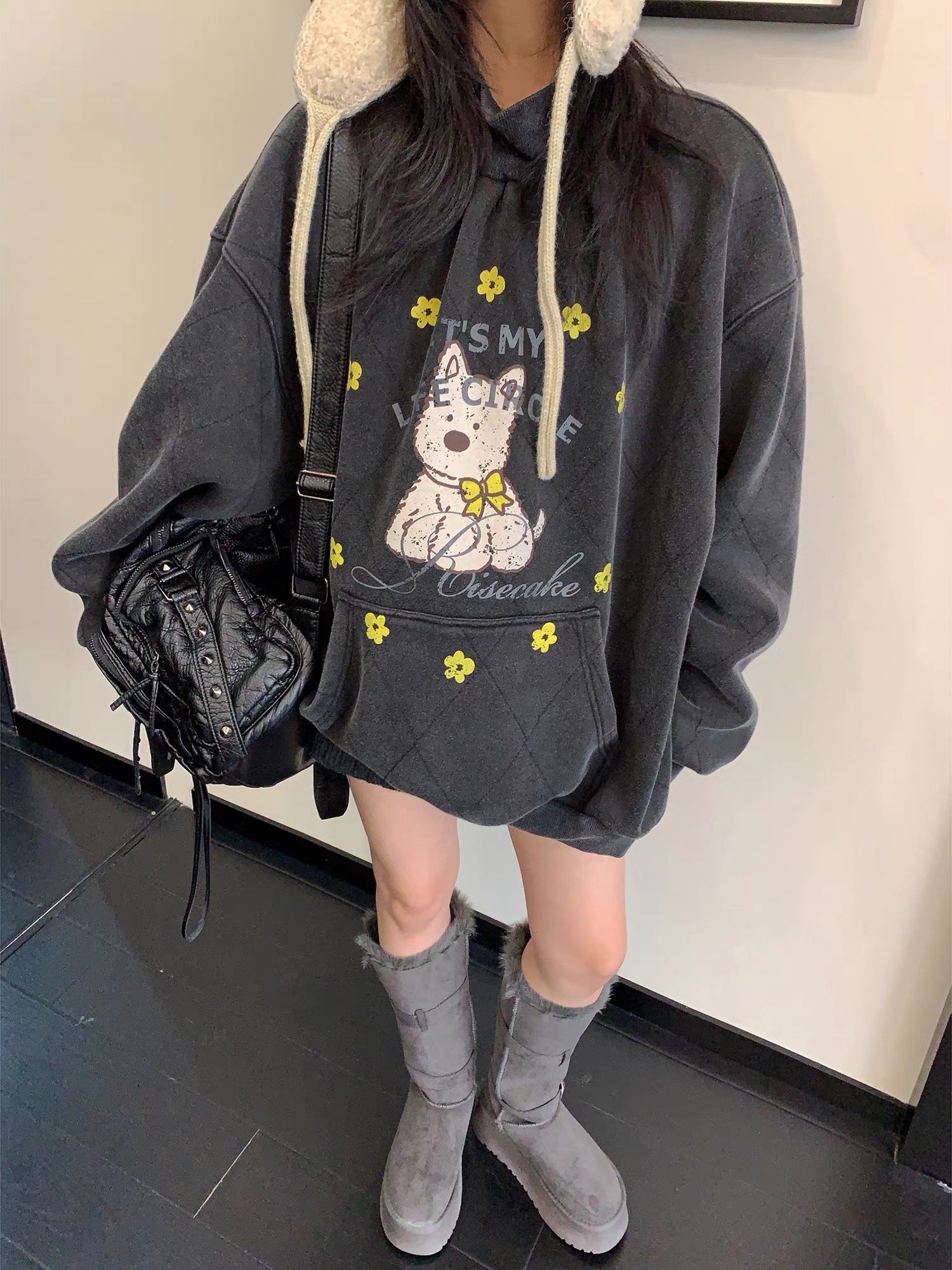 做舊卡通套頭衛衣