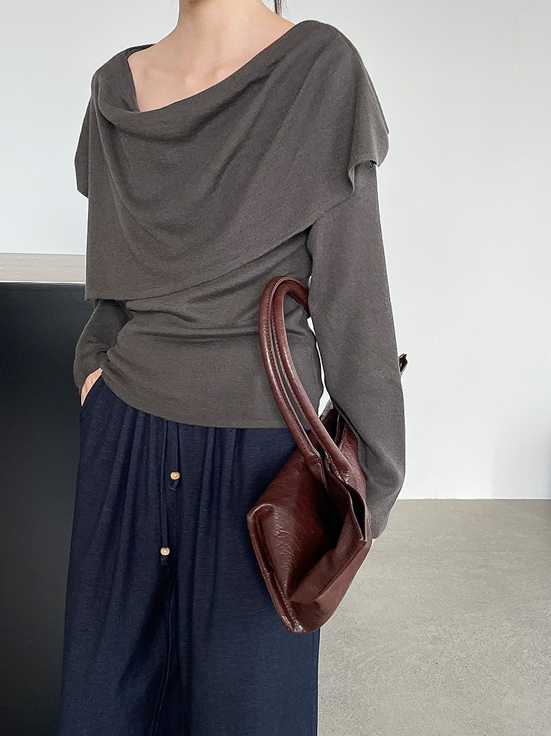 韓系氛圍感針織兩件套上衣